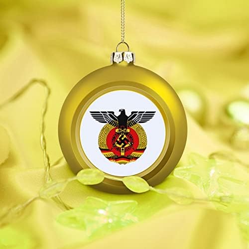 Палто на логото на Германија лого Божиќна топка што виси украси Xams Декорација на дрво за забава