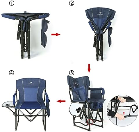 Rock Cloud 2 пакет за преклопување на кампување со џеб и странична маса Компактен преносен камп столици на отворено за камп за пешачење
