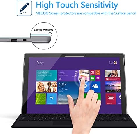 Megoo [2 пакет] Заштитник на екранот за Microsoft Surface Pro 7 Plus/Surface Pro 7/6/5/4 12,3 инчи, ултра чист/висок одговор/калено