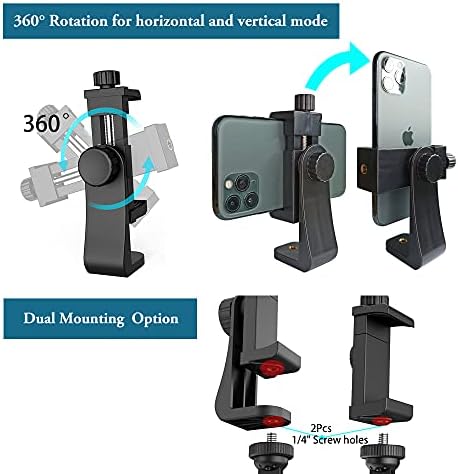Телефонски статив монтирање за iPhone, адаптер за прицврстување на држачот за мобилни телефони со далечински управувач од 360 степени за 360