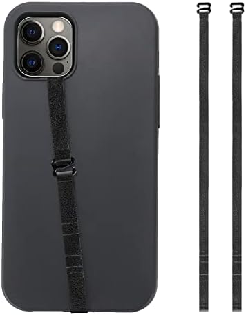 Outxe телефонска лента со 2-пакет безбеден телефон зафаќа PU кожа, држач за јамка за прсти за телефонски куќиште-црна боја