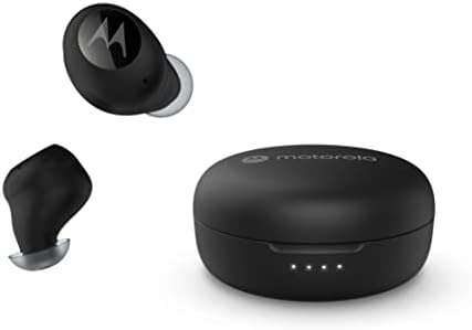 Motorola Moto Puds 150 - Вистински безжични Bluetooth Earbuds со паметни контроли на допир и компактен случај, микрономски дизајн - ергономски