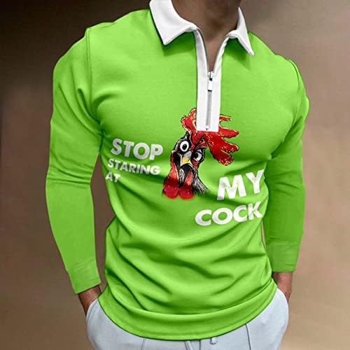 Xxzy 2022 Нови манс-ла-ла-кошули мажи обичен петел печатен патент спуштете ја јака маичка со долги ракави врвови кошула y вино