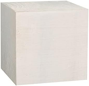 Party Kindom 1pc Едноставна бела дрвена коцка практична коцка Фото реквизит Премиум геометрија коцка за дома/wallид/кујна/декор на простории