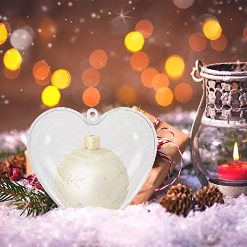 Амосфун свадба декор 5 парчиња украс во облик на срце, транспарентен loveубовен срце, бабумски кутии за полнење бонбони чоколади контејнер