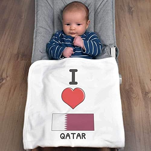 Азиеда „Јас го сакам катарското“ памучно бебе ќебе / шал