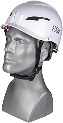 Клајн Алатки 60564 Безбедносен шлем, безбедносен шлем од типот-2 20kV заштита, не-затворен, класа Е, бела