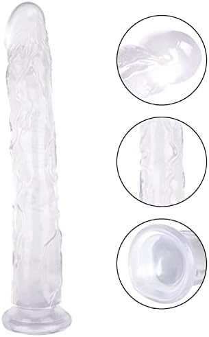 13 -инчен желе кристално чиста дилдо, реалистични флексибилни дилдоси со моќна база на вшмукување, големо меко густо анално дилдо - јасно