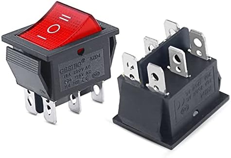 DayAQ Rocker Switch Switch Вклучување на прекинувач за вклучување на 3 позиција 6 Електрична опрема со светло прекинувач 16A 250VAC/ 20A