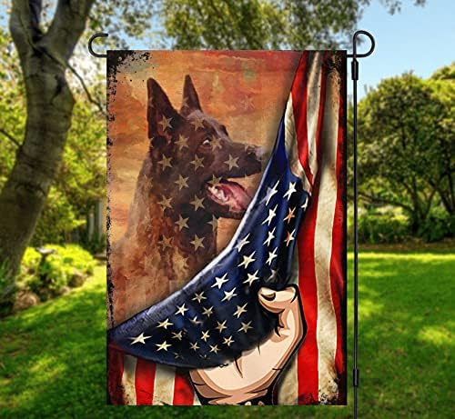 Американско знаме - холандски овчар Холандија знаме 12 x18 - добредојде знаме, градинарско знаме, знаме на фарма, пад на градинарски