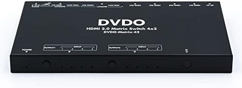 Двдо HDMI Матричен Прекинувач 4x2 | Ултра HD 4K Hdmi Матричен Прекинувач | Поддржува До 4k Ултра HD И DCI Резолуции | Максимална Стапка На Податоци од 18 Gbps