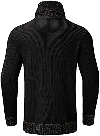 XXVR плетен џемпер за мажи, шамија Висока јака зимска кукавичка вратот пулвер за крпење на лепенка обична топла скокач врвови