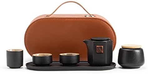 Mmllzel Travel Tea Set Full Set една тенџере три чаша керамика со табела за чај со високи подароци за преносен сет за чај
