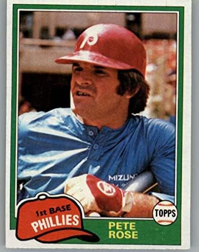 1981 Топпс 180 Пит Роуз Филаделфија Филис МЛБ картичка за тргување со бејзбол