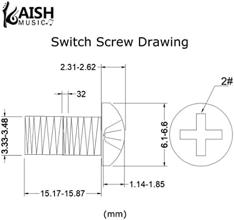 Kaish 20-пакувачки не'рѓосувачки челик Американ 6-32 3 WAY/5 WATE SELECTOR SWITCH MONTING STONGENT STONGING STROTOCASTER/TELECASTER BLACK