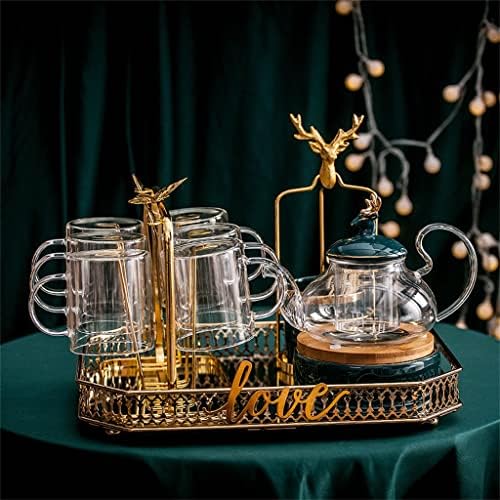 Ореота нордиско стакло Целиот сет чај сет чајник за чајник за домаќинство поставена свежа дневна соба чаша со чаша