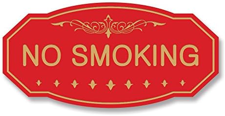 Без пушење викторијански знак на врата/wallид - мал 3 x 6