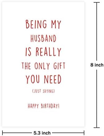 Смешна роденденска картичка за сопруг, несоодветен подарок за роденден за сопруг, непослушна роденденска картичка од сопруга