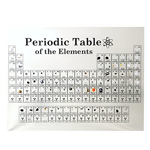 Периодична табела со вистински елементи внатре | Елементно прикажување на акрилен штанд, совршен подарок за ученици, наставници, научници,