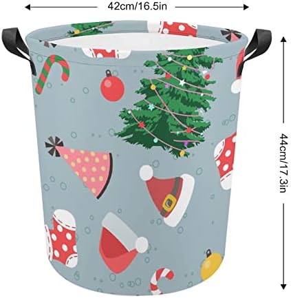 Божиќ во Цртан Стил Голема Корпа За Перење Алишта Го Попречува Перењето Торби Со Рачки За Пренослив Студентски Дом