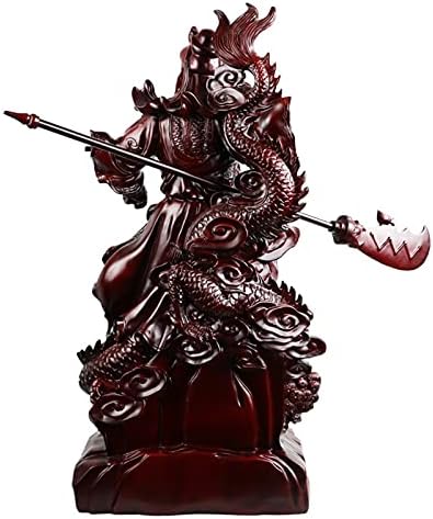 LHMYGHFDP 14 инчи Кинески Фенг Шуи Гуан Ју со змеј статуа/Скулптура Гуан Гонг/Статуа на Гуан Ди/Гуан Јун Чанг Статуа за домашна