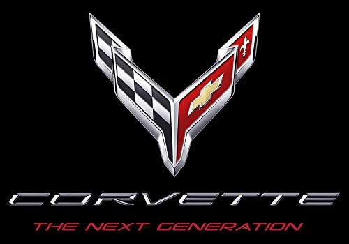 JH ДИЗАЈН ГРУПА Менс Chevy Corvette Маица C8 Логото На Следната Генерација Црна Екипажот Вратот Кошула