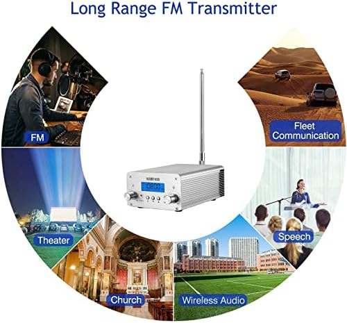 Niorfnio 15W FM Transmiter - Bluetooth безжичен стерео радиодифузен опсег 87-108MHz предавател, што се користи во цркви, автомобили,