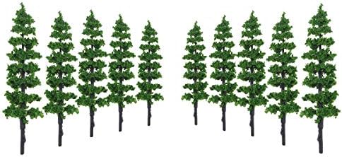 10 парчиња минијатурни борови дрвја модел воз градинарски парк Wargame сценографија распоред на деорама украси
