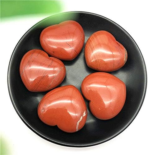 Shitou2231 1pc Природно црвен Јаспер во форма на срце во облик на кристал палми од палми за лекување Подароци занает природни камења и минерали