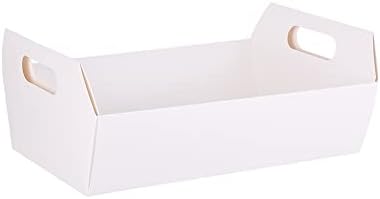 db11 Бели Конфети Конуси Кутии За Свадбена Забава - Штанд Кутија За Послужавник со 32 Парчиња Бели Конуси Хартија, 30 Дупки, Совршени За Прослава