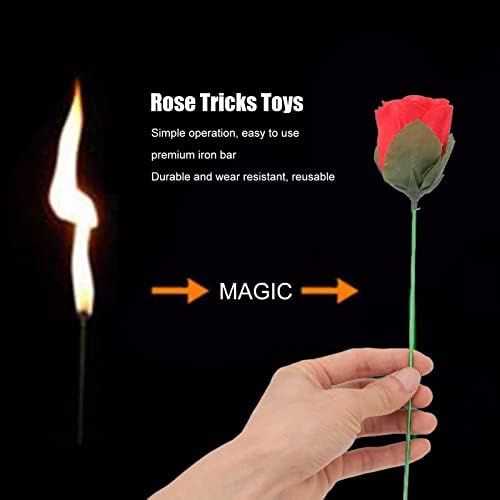 Dpofirs 20pcs факел до роза трикови, факел до цветниот оган волшебник пламен што се појавува цветен магионичар реквизити за магии во сцената