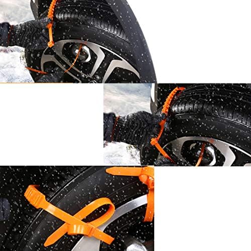 DZS ELEC 10PCS Универзален синџир на снежни гуми 20x900mm Анти-лизгачки вратоврска за изедначување ланец за ексцитирање на земјиште за зимско возење, каллив пат