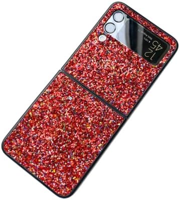 Meoorhe Креативни Шарени Sequin Сјајна Телефон Случај, За Samsung Galaxy Z Flip 3/Z Flip 4 5g Школка, Персоналните Сјајот Блинг