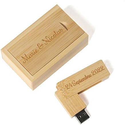 Прилагодено подарок персонализиран врежан USB 2.0 Flash Dright Memroy Stick, Персонализиран подарок врежан дрвен USB флеш диск за свадба,