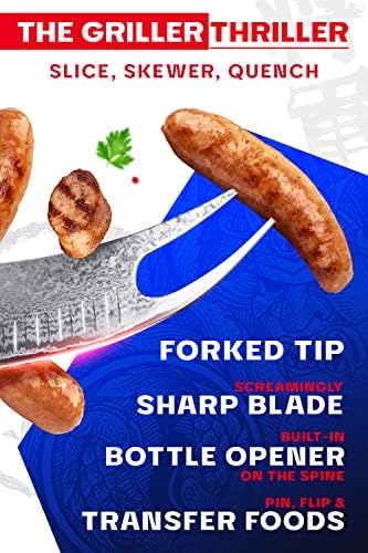 Далстронг Питмастер BBQ & Meat Knife - 8 инчи - Shogun Series Elite - Forked Tip & Opener Bott