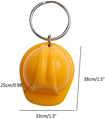 Рузида пластична кацига тврда капа на клуч за клучеви за одмор креативно практично-жолти/бела боја за безбедност на шлемот за приврзок за накит