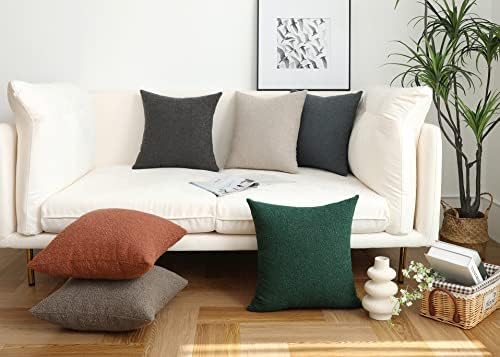 Декоративен квадрат на enенео Очер, дебел акцент, фрлање перници, опфаќа фино текстура на буклен кауч за перница за дневна соба софа дома