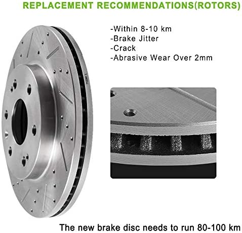 Комплет за сопирачки Scitoo Предни ротори на сопирачките и керамички влошки за сопирачките се вклопуваат за 08-16 за Chrysler Town &