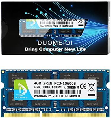 Duomeiqi 8gb комплет PC3-10600 1333MHz DDR3 SDRAM 2RX8 PC3 10600S SODIMM 204-PIN CL9 1.5V PC3 10600 DDR3-1333 PC3-10600S Не-ECC не-небесен