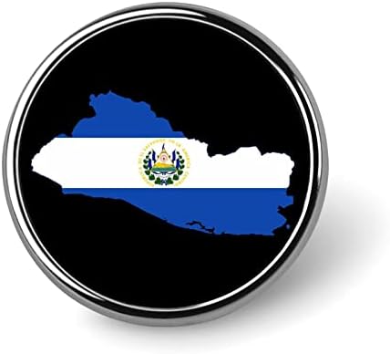 Ел Салвадор знаме мапа лапел пин круг брош значка накит уметнички декорација за торби за облека свадба подарок