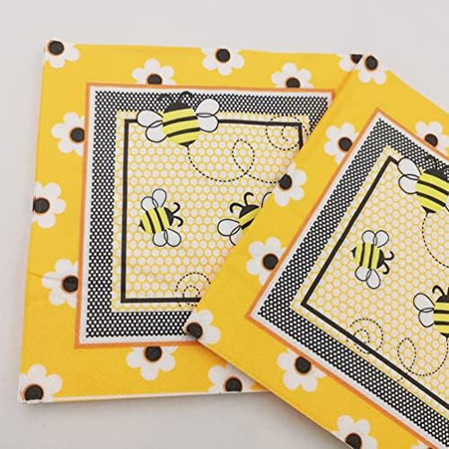 Хемотон starвезда Ткиво хартија 100 парчиња коктел салфетки пчели печатени декоративни забави за еднократна употреба салфетки