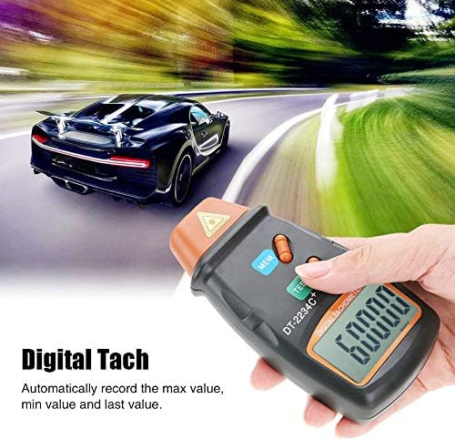 Hurrise дигитален не-контакт тахометар, DT-2234C RPM Tach Tester Meter 2,5-99.999rpm авто-опсег мотор дигитален тахометар, LCD ABS, по автомобил,