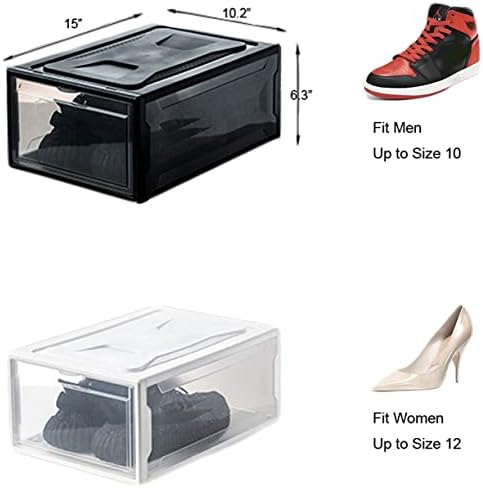 Кутии за складирање на чевли NaOCCA пластични стабилни 6 пакувања организатор за чевли за плакарот, заштеда на простор за заштеда на чевли за патики