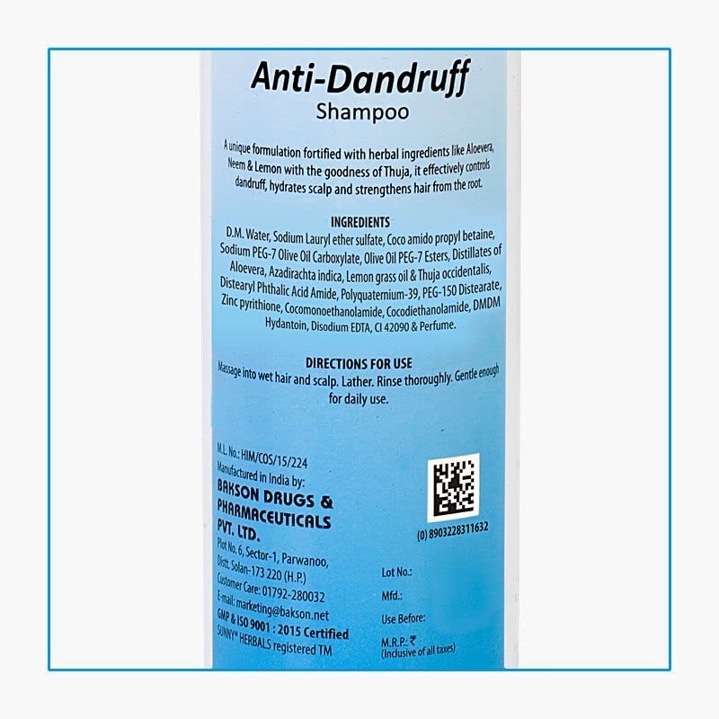 Bakson Sunny Herbals Anti Drandruff шампон од Shopmore01