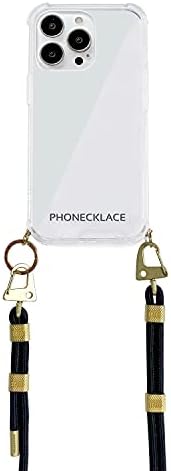 Phonecklace iPhone 13 кутија со каиш со вкрстени ленти, јасно