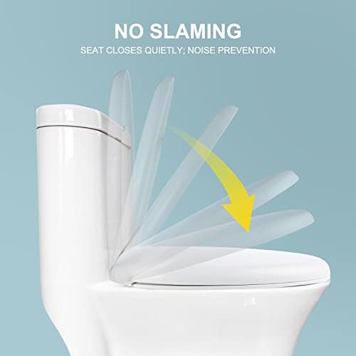 Миибокс Отстранлив издолжена чинија Бело тоалетно седиште, со затегнување на нелипки, никогаш не ги олабавуваат браниците, без да