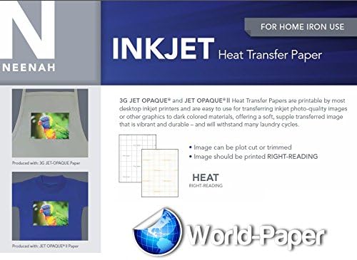 Хартија за трансфер на инк -џет за темна ткаенина: neenah Jet Ipaque II 50nkjet трансфер хартија за темна ткаенина: neenah Jet Opaque II 50pk