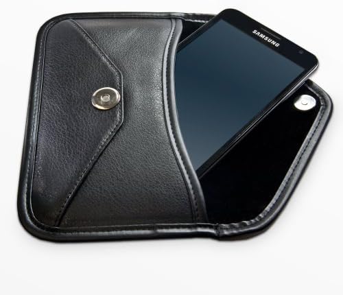 Boxwave Case Компатибилен со Xiaomi Mi Note Pro - Елита кожена торбичка за месинџер, синтетички кожен покритие дизајн на пликови за Xiaomi Mi