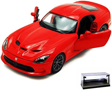 ModelToyCars Diecast Car W/Display Case - Dodge SRT Viper GTS, Red - Maisto 34271 - 1/24 Scale Diecast Car, но не и во кутија