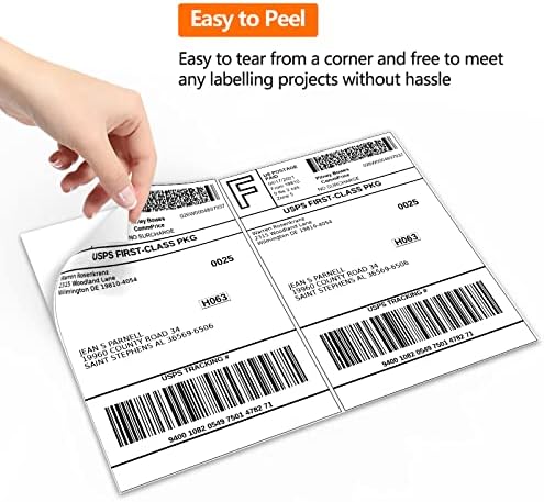 Sjpack 1000 Half Sheet Self Leadesive Етикети за испорака 8,5 x 5,5 етикети за адреса за ласерски и инк -џет печатачи
